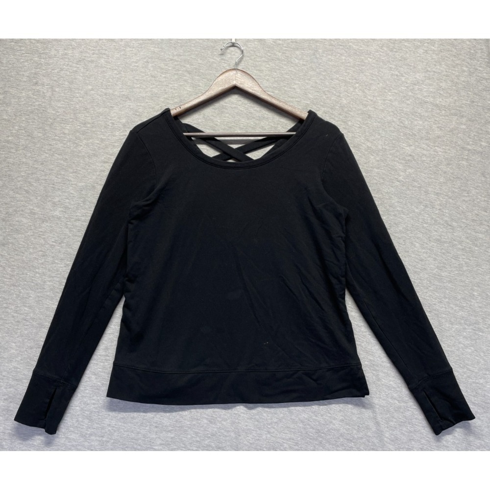 Old Navy Active Go-Dry Performance Top Women's S Black Quick Dry Crisscross Back